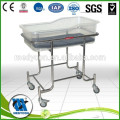 With castor stainless steel frame hospital metal baby bed